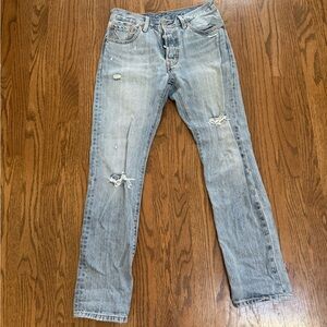 Levi's 501 Light Blue Straight Leg Jeans